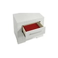 thumbnail image 5 of Blanca Modern 2-Drawer Wood Nightstand in White - Quilted Lacquer Finish, Plush Red Lining, Smooth Glides - Perfect Bedroom Bedside Cabinet - 15.55"W x 25.59"L x 24.80"H, 5 of 6