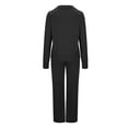 thumbnail image 4 of SHTXOZHI Two Piece Sets for Women Sweatsuits Long Sleeve Half Zip Pullover Tops Wide Leg Pants, 4 of 6