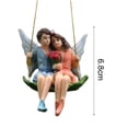 thumbnail image 5 of SPRING PARK Romantic Couple Swing Flower Fairy Figurines Garden Sculpture Resin Craft Decor, 5 of 7