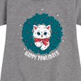 thumbnail image 3 of Instant Message - Happy Pawlidays Christmas - Toddler & Youth Girls Fleece Dress, 3 of 6