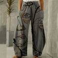 thumbnail image 3 of Bigersell Women's Loose Boyfriend Pants Full Length Pants Fashion Women Loose Solid Color Casual Pants Wide Leg Cotton Linen Trousers Ladies Ribcage Straight Ankle Pants, 3 of 4