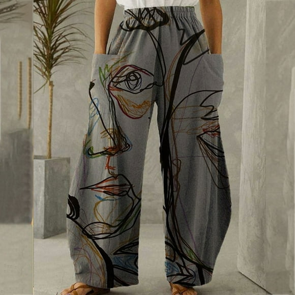 RXIRUCGD Women's Mountain Treetop Print Pocket Sports Running Yoga Athletic Pants, Sizes L