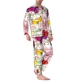 thumbnail image 3 of Bingfone Men'S Pajama Set 2 Piece Loungewear Pjs, Long Sleeve With Pajama Pants-Butterflies And Vintage, 3 of 9