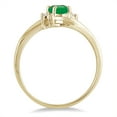 thumbnail image 2 of SZUL Women's Emerald Gemstone and Diamond Wave Ring 14k Yellow Gold, 2 of 3