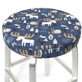 thumbnail image 3 of Kdxio Forest Elk Print Stool Covers Round,Stretch Round Bar Stool Covers Washable Bar Stool Cushion Slipcover for 12-15 Inch Chair, 3 of 7