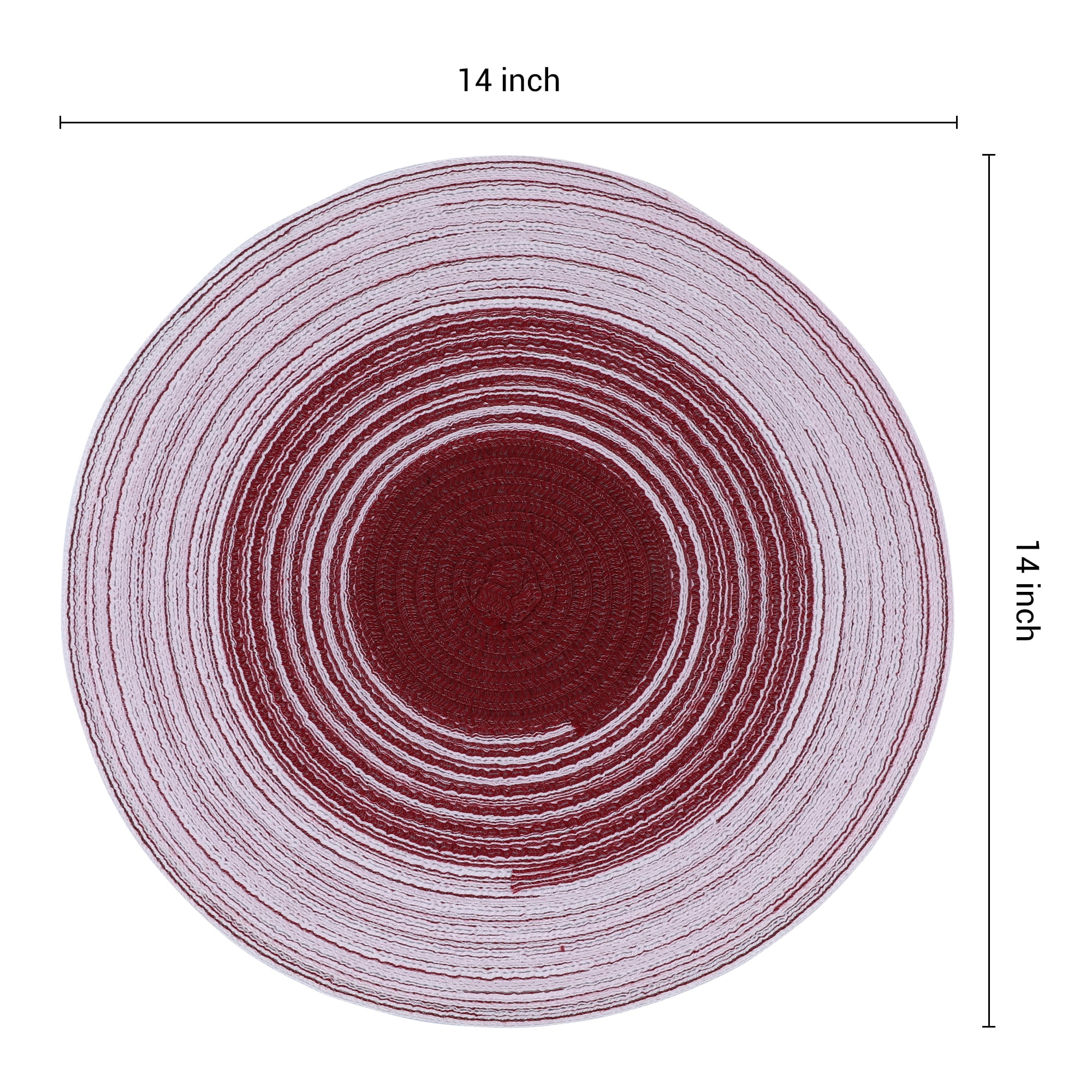 Unique Bargains Set of 6 Rattan Placemats for Dining Table Burgundy