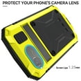 thumbnail image 5 of Compatible with iPhone 16e Metal Case, with Screen Protector Camera Lens Protector Military Rugged Heavy Duty Shockproof Case with Metal Kickstand Full Body Tough Dustproof Case, Yellow, 5 of 7