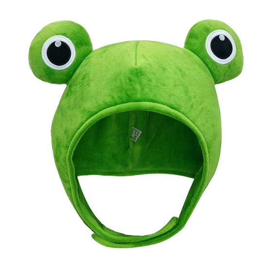 Plush Frog Hat with Big Eyes, Soft Funny Animal Headgear for Cosplay, Party & Halloween Costume Accessories
