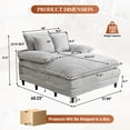 thumbnail image 2 of Rophefx Oversized Chaise Lounge with Adjustable Backrest,54.8" Cloud Sofa Bed with Deep Seat for Living Room,Grey, 2 of 6