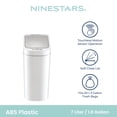 thumbnail image 2 of Nine Stars Automatic Bathroom Trash Can, 1.85 Gallon Plastic Motion Sensor Garbage Bin with Soft Close Lid, White, 2 of 7