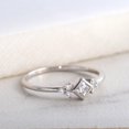 thumbnail image 4 of vylahjewellery Minimalist Princess Cut Rings Handmade Jewelry Plated White Gold Diamond with Side Cluster Stone Engagement Rings, 4 of 8