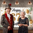 thumbnail image 6 of Glittery Design Happy 67th Birthday Banner Gold Number 67th Birthday Display Colorful Balloons Polka Dot Pattern Birthday Backdrop for 67th Birthday Party Indoor Decoration Photo Shoot, 6 of 8