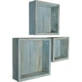 thumbnail image 2 of Ekena Millwork Set of 3, Square, Closed Back, Vintage Farmhouse Shadow Box Shelves, Barnwood Decor Collection, Driftwood Blue, 2 of 11