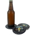 thumbnail image 3 of Moisture Absorbing Ceramic Coasters For Beer & Wine Lovers With Cork Base (Pack of 4), 3 of 4