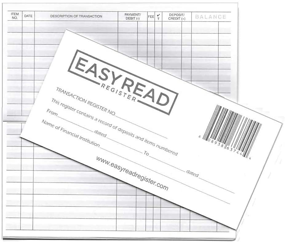 Easy Read Register 10 Checkbook Registers 32 Pages with 510 Lines