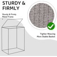 thumbnail image 4 of Laundry Hamper with Lid, 23.8 Gal (90L) Wicker Hamper with Removable Liner Bags, Handwoven Clothes Basket with Handles, Foldable Woven Paper Rope Basket for Laundry Room, Bedroom-Grey, 4 of 14