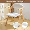 thumbnail image 3 of Ktaxon Folding Chairs Beech Frame Foldable Event Chairs Fabric Padded Diner Chairs with Arms for Office and Party Reading Dining Set of 2 Beige, 3 of 6