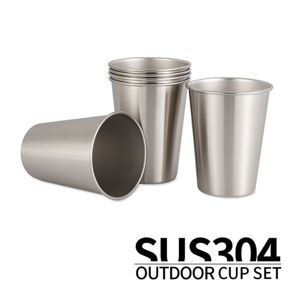 1 Premium Stainless Steel Cups (4 Pack) Premium Metal Cups - Stackable Durable