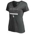 thumbnail image 2 of Women's Ash Los Angeles Dodgers Charcoal Stack V-Neck T-Shirt, 2 of 3