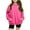 Hot Pink, variant on Wyobmus Girls Hooded Sweatshirts Big Girls Long Sleeve Pullover Tops Solid Color Hoodies With Pockets 5-14 Years Black