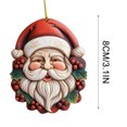 thumbnail image 3 of Herunwer Christmas Smiling Santa Resin Pendant for Christmas Tree Decoration Hanging Ornaments for Home Decor Holiday Party, 3 of 4