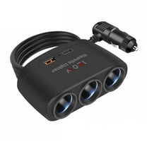 TONAIN 120W Car Cigarette Lighter Soet 3 USB Charger Splitter Outlet Power Adapter K