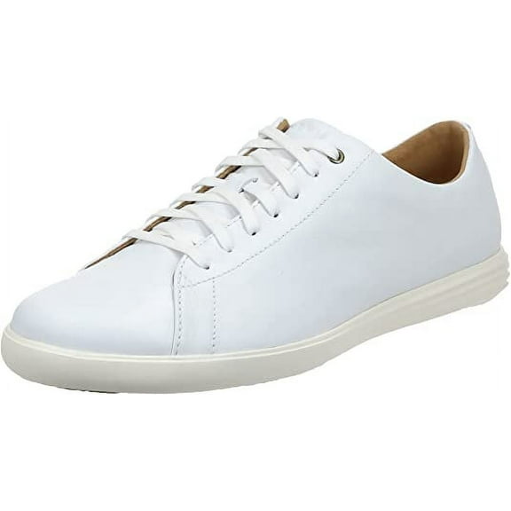 Cole Haan Grand Crosscourt II White Leather Fashion Lace-up Sneakers-Wide