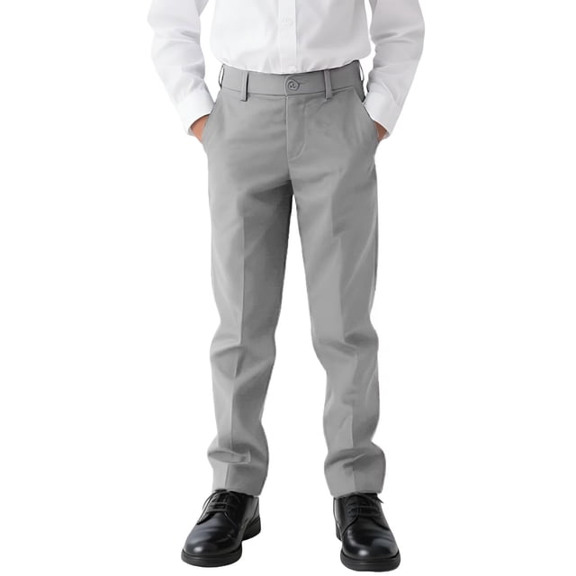 Pantalones de uniforme escolar KEYWANTS para niños, vestido gris claro 2T