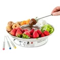 thumbnail image 2 of Nostalgia Stainless Steel Fondue Set, 10 oz Electric Fondue Pot with 3-Section Food Tray and 4 Dipping Forks, 2 of 3