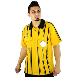 FitsT4 Women's Referee Shirt 3Pcs V Neck Referee Uniform with Yellow  Penalty Flag Whistle Official Ref Jersey