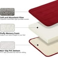 thumbnail image 5 of SUSUZI 47" x 16" Bathroom Rugs Absorbent Soft Memory Foam Mat Comfort Non-Slip Rubber Back Solid Soft Indoor Runner Floor Long Rug, Red, 5 of 10