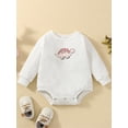 thumbnail image 2 of Seyurigaoka Baby Girls Romper Tops Long Sleeve Crew Neck Cartoon Dinosaur Heart Print Autumn Bodysuit, 2 of 9