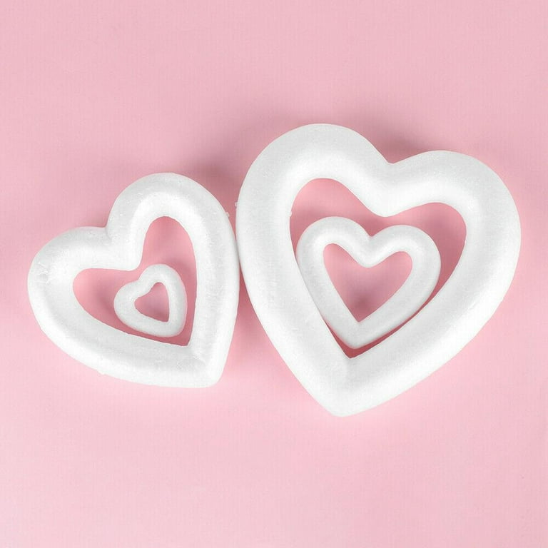Buytra 10pcs New Polystyrene Styrofoam Foam Heart-Shaped Craft for Christmas Decoration, Size: One size, White