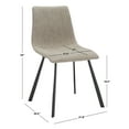 thumbnail image 3 of SAFAVIEH Pryer Tufted Dining Chair, Stone Grey, Set of 2 (21.8 in. W x 20.5 in. D x 34 in. H), 3 of 13