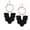 black, variant on Acrylic Flower & Textured Gold Boho Statement Earrings, Hypoallergenic, Yellow