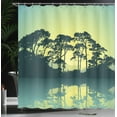 thumbnail image 4 of Ambesonne Abstract Shower Curtain, Forest Tree Landscape, 69"Wx70"L, Blue and Green, 4 of 5