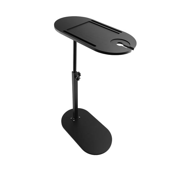 RYANSTAR RACING Adjustable TV Tray Table with Phone and Tablet Slots, Black