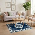 thumbnail image 3 of ODIKA 4'x6' Ultra-Soft Area Rug, Pvc Bottom Contemporary Geometric Centerpiece Vintage Borders None Washable, Bare feet friendly, Silk-Touch for Bedroom Home office, 3 of 7