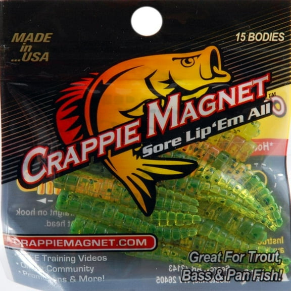 Leland Lures Crappie Magnet Softbait- Black/Chartreuse Flash