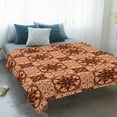 thumbnail image 4 of Orange Brown Flowers Blanket Soft Cozy Warm Throw Blanket for Couch, Plush Fuzzy Flannel Fleece Blankets for Sofa, Farmhouse Retro Abstract Floral Bed Blankets Lightweight Gifts for Women, 50"x80", 4 of 9