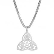 EUEAVAN Wicca Pentagram Pendant Necklace Triple Moon Goddess Necklaces Sun Star Amulet