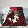 thumbnail image 1 of DouZhe Ultra-Soft Micro Fleece Lightweight Flannel Bed Blanket, Little Red Riding Hood Print Cozy Warm Throw Blankets, 40"x30", 1 of 6