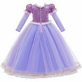 thumbnail image 7 of HAWEE Princess Costume Puff Sleeve Long Sleeve Purple Party Dress Sequin Cosplay Dress with Accessories, 7 of 7