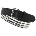 thumbnail image 1 of Freer Ceinture en Cuir Cloutée avec Boucle à Ardillon Perles Carrées Ceinture Rivet Femmes Argent, 1 of 9