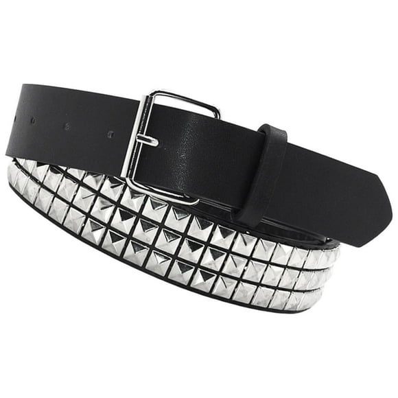 Xingzhi Studded Leather Belt with Pin Buckle Square Bead Rivet Belt Women Belts Silver