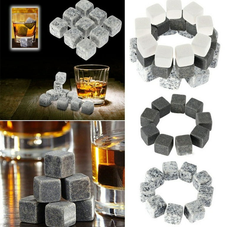 6pcs Reusable Ice Cubes, Whiskey Stones Set Whiskey Ice Cube Stones  Stainless Steel Ice Cubes with High Cooling Ice Globes Ice Stones 25mm