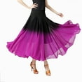 thumbnail image 3 of YM YOUMU Women Chiffon Dance Skirt Gradient Color Swing Dancewear for Tango Ballroom Practice, 3 of 3
