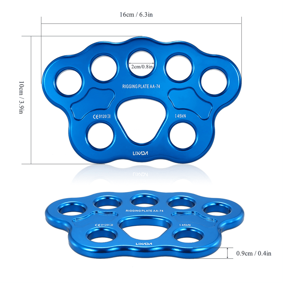 8 Holes Outdoor Rigging Plate 45KN Rock Climbing Mountaineering Anchor Point Connector Gear Rigging Plate