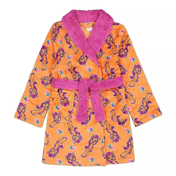 My Little Pony Sunny Starscout Girl's Minky Fleece Bathrobe, Robe (Size 10)