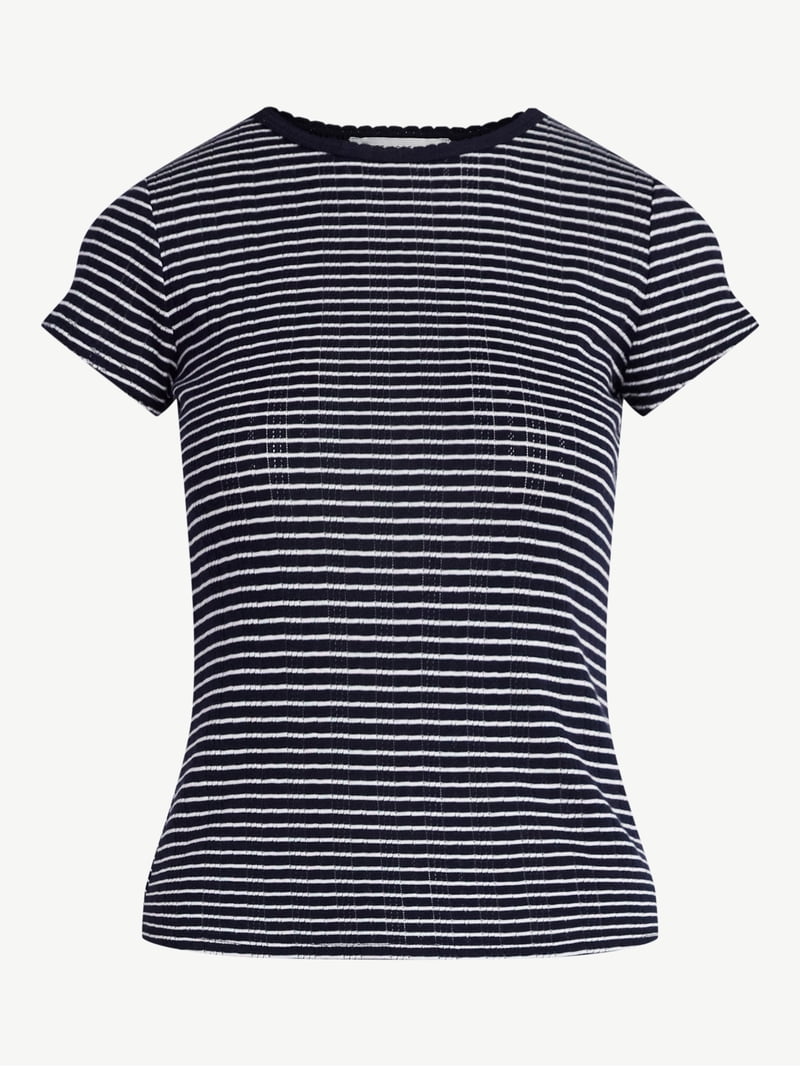 Free Assembly Women's and Women's Plus Pointelle Mini Tee with